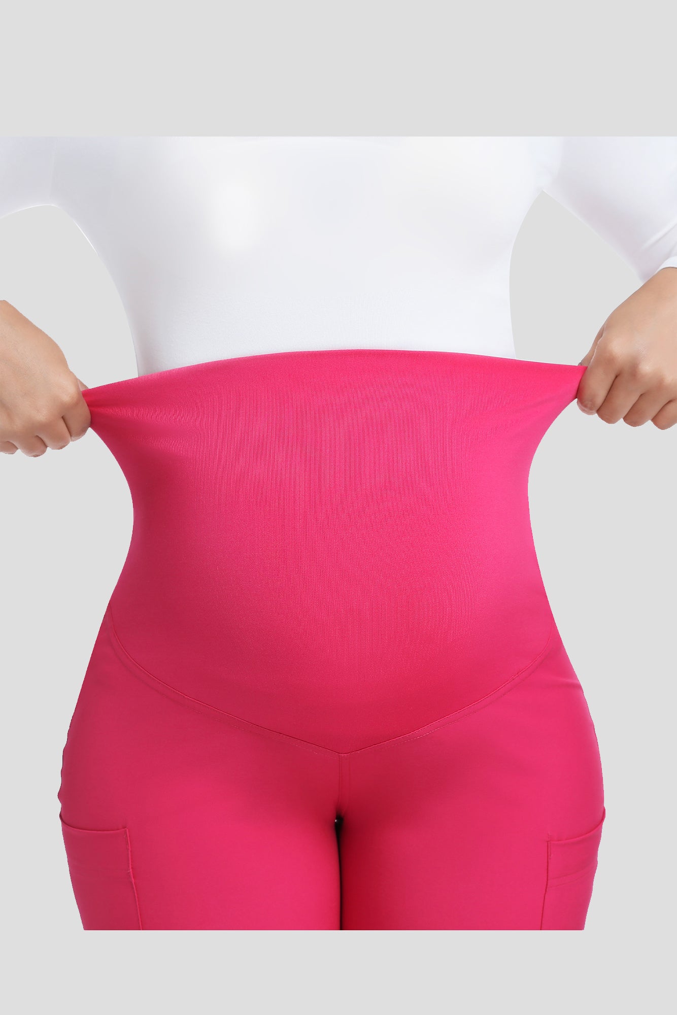 COZYFIT Maternity Scrub Pants - Pregnancy Jogger Pants for Women Workwear with Stretch Belly Panel, 4 Pockets