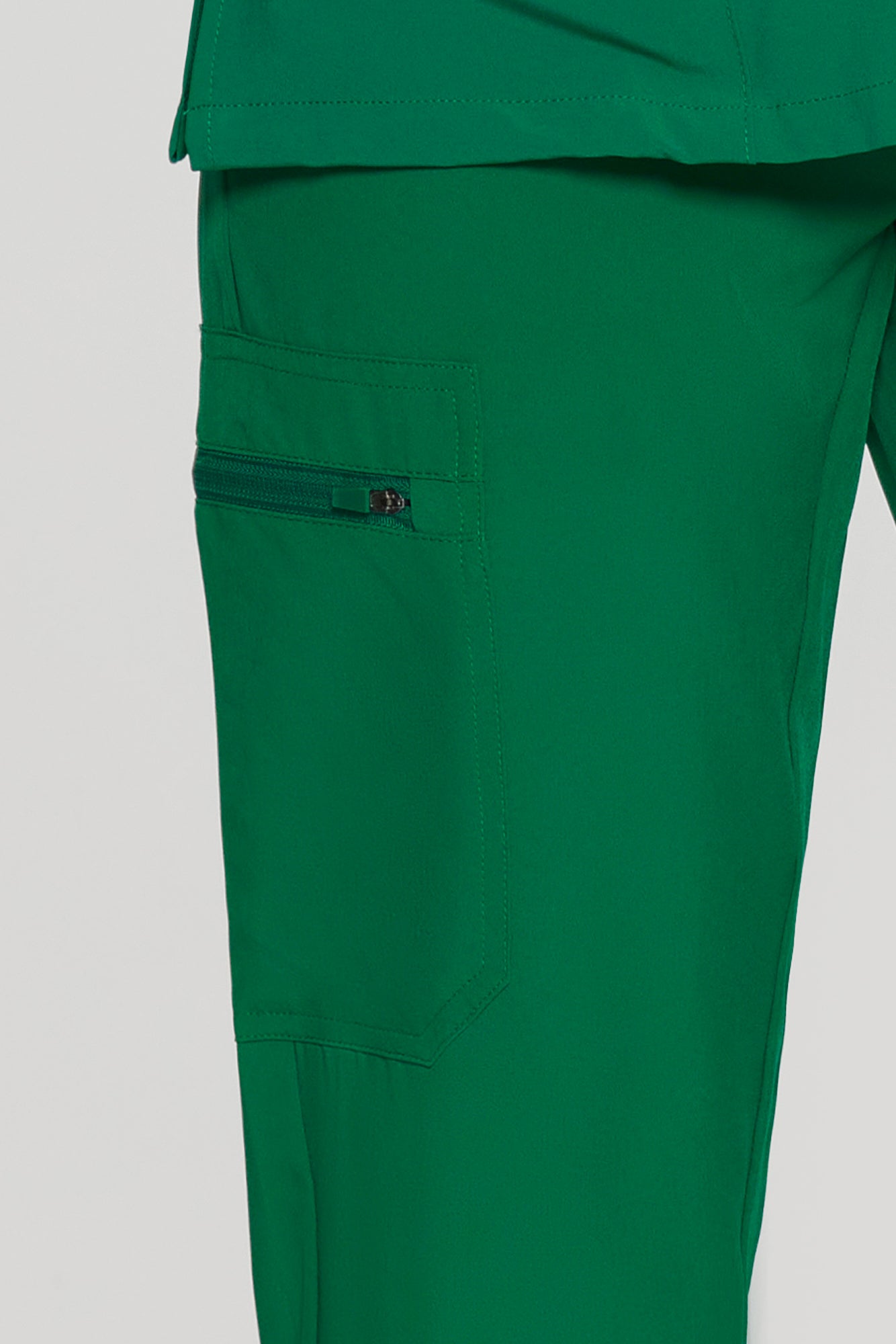 COZYFIT V-Neck Collar Patch Scrub Top & Cargo Pants with 10 Pockets