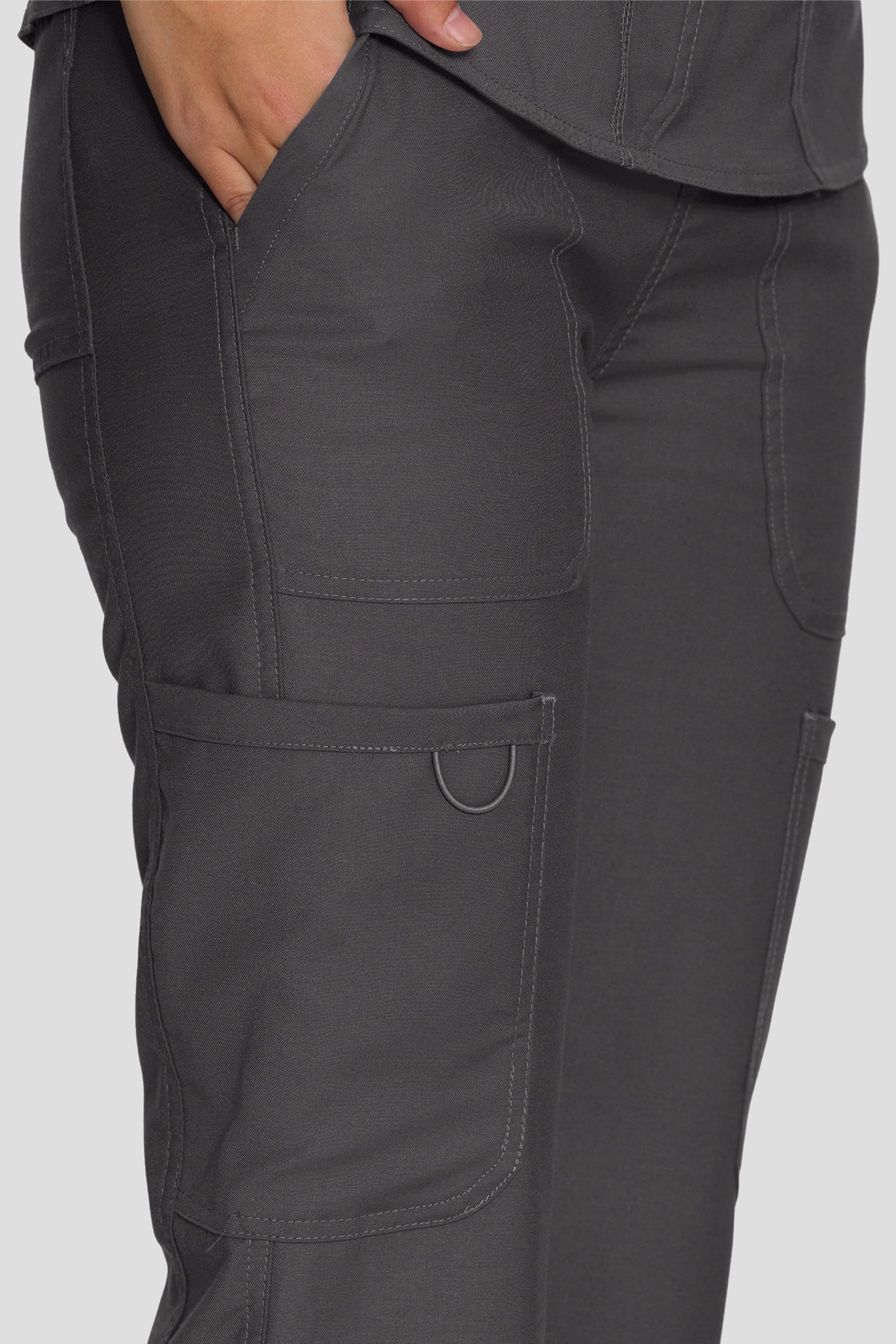 Scrubs for Women Set, V-Neck Top & Straight Leg Cargo Pants. 9 Pockets. Side Ribbed Panels, Side Slits, Ultra-Soft Stretch Fabric, Breathable Medical Uniform for Workwear