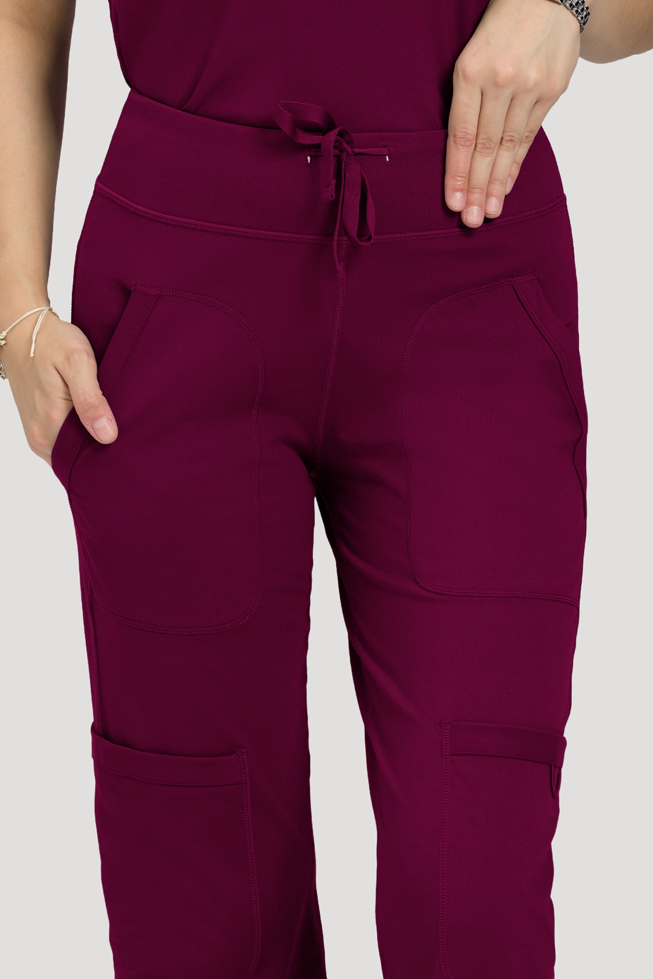 Scrubs for Women Set, V Neck Top & Straight Leg Pants | 6 Pockets, High Elastic Soft Fabric, Drop Shoulder, Slit Hem Yoga Scrub Pants for Easy Movement
