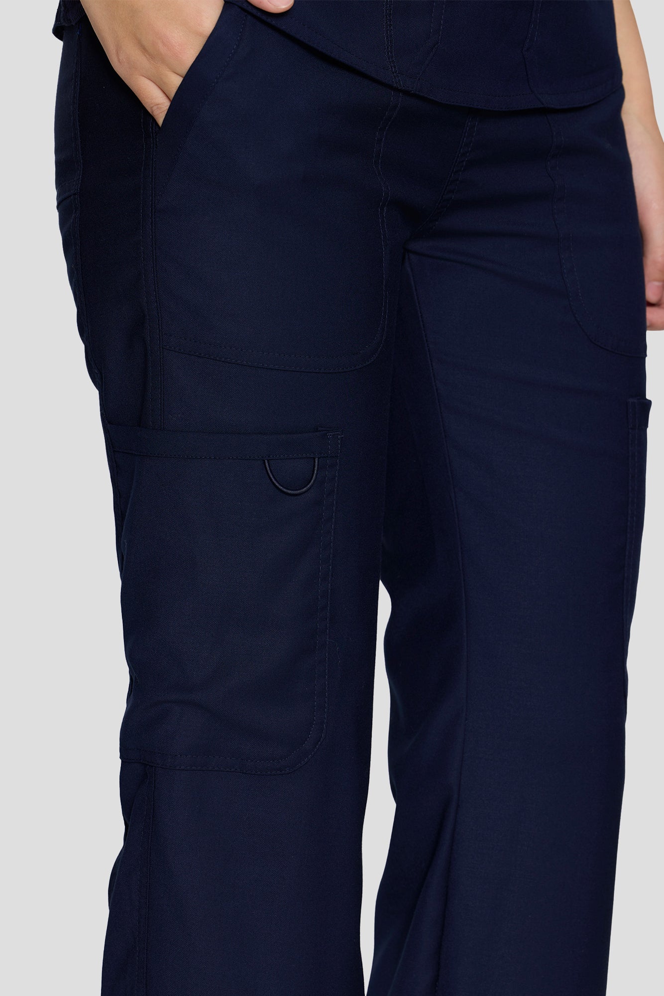 Scrubs for Women Set, V-Neck Top & Straight Leg Cargo Pants. 9 Pockets. Side Ribbed Panels, Side Slits, Ultra-Soft Stretch Fabric, Breathable Medical Uniform for Workwear