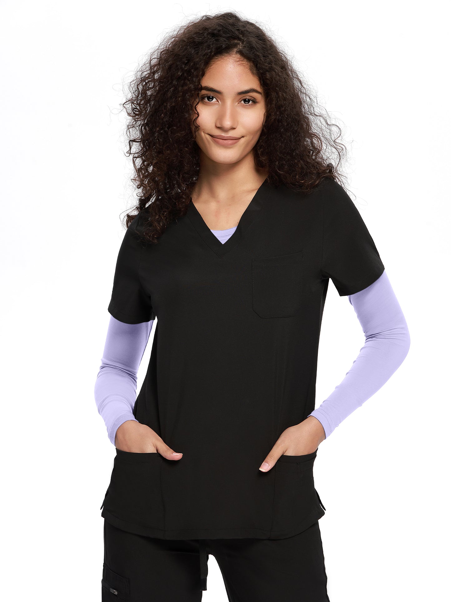 COZYFIT Long Sleeve Crew Neck Scrubs Undershirts for Nurse