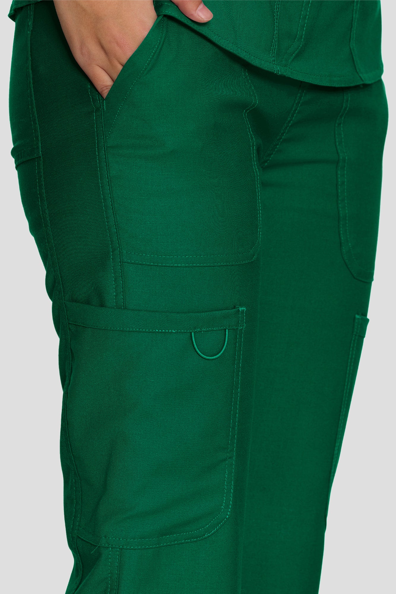 Scrubs for Women Set, V-Neck Top & Straight Leg Cargo Pants. 9 Pockets. Side Ribbed Panels, Side Slits, Ultra-Soft Stretch Fabric, Breathable Medical Uniform for Workwear