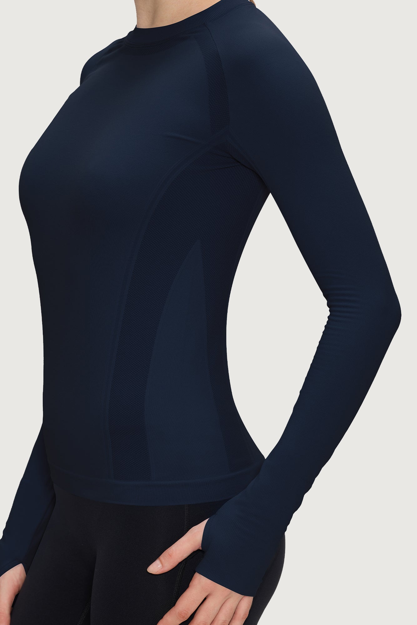 Underscrub Long Sleeve Women, Seamless Athletic Undershirt Cotton Shirts, Thumb Holes Workout Tops