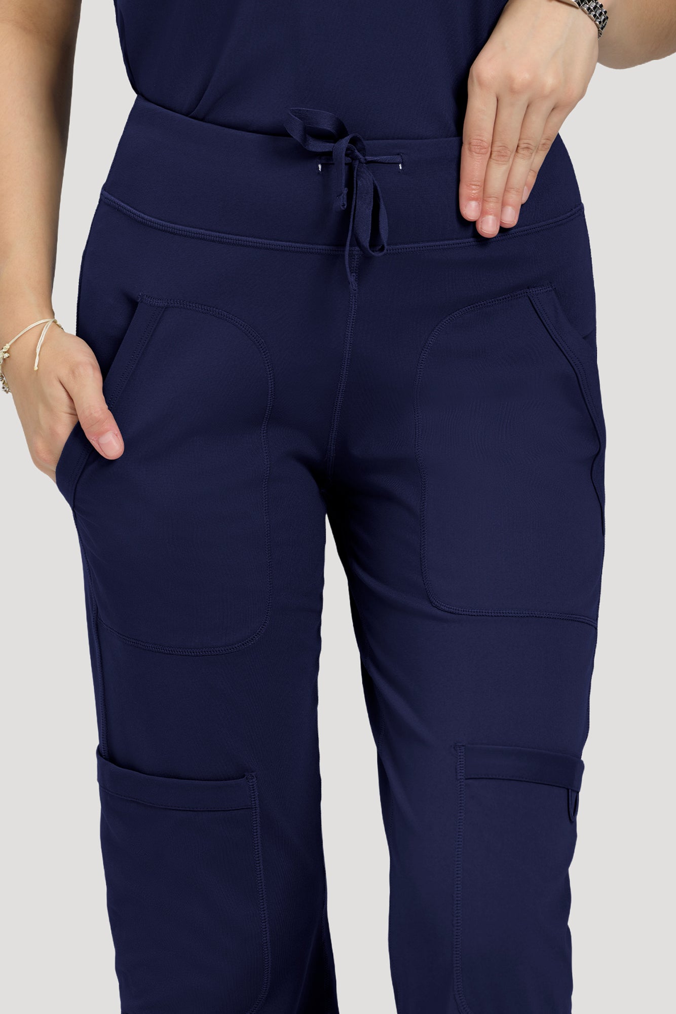 Scrubs for Women Set, V Neck Top & Straight Leg Pants | 6 Pockets, High Elastic Soft Fabric, Drop Shoulder, Slit Hem Yoga Scrub Pants for Easy Movement
