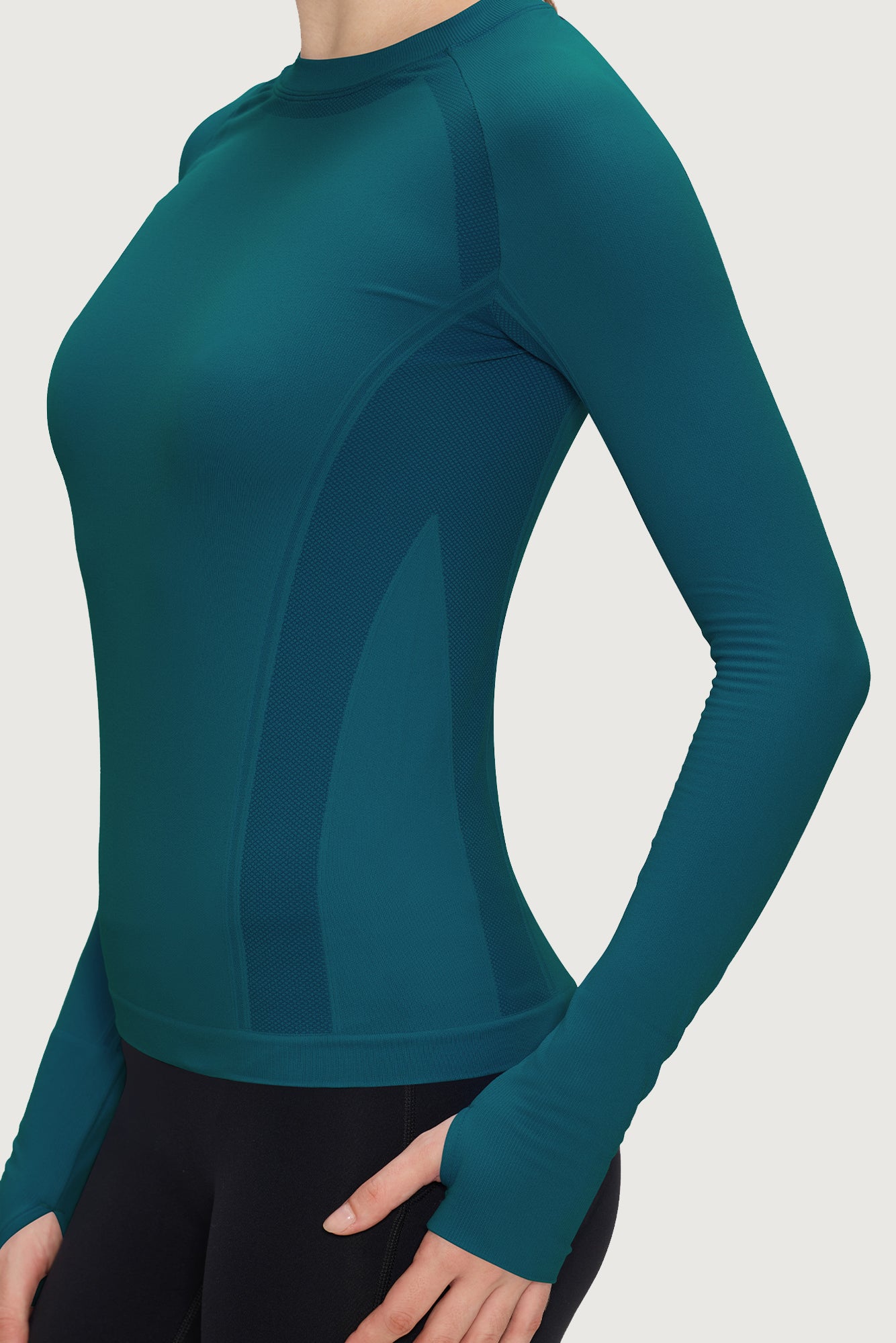 Underscrub Long Sleeve Women, Seamless Athletic Undershirt Cotton Shirts, Thumb Holes Workout Tops