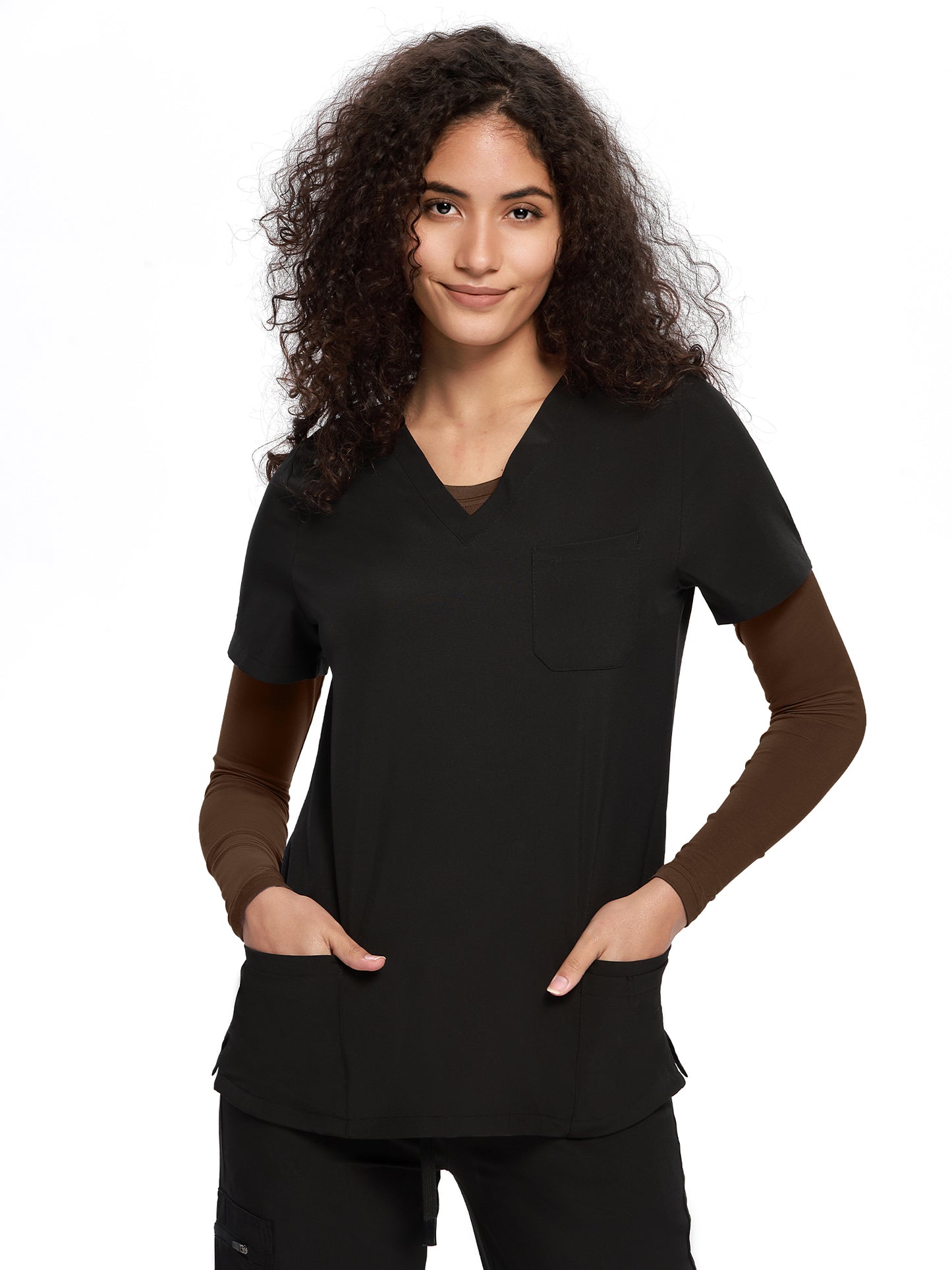 COZYFIT Long Sleeve Crew Neck Scrubs Undershirts for Nurse