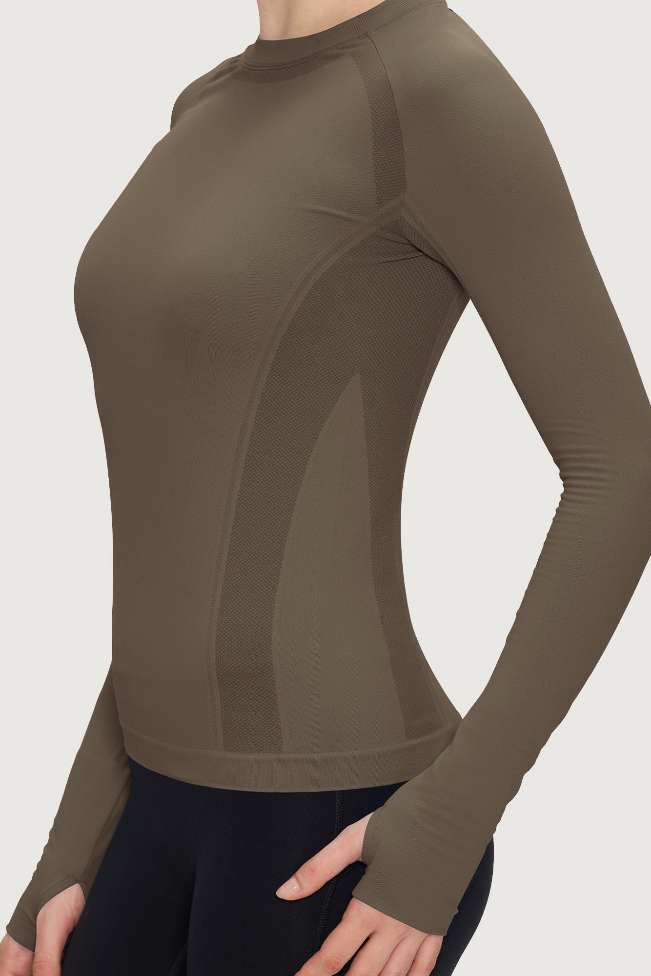 Underscrub Long Sleeve Women, Seamless Athletic Undershirt Cotton Shirts, Thumb Holes Workout Tops