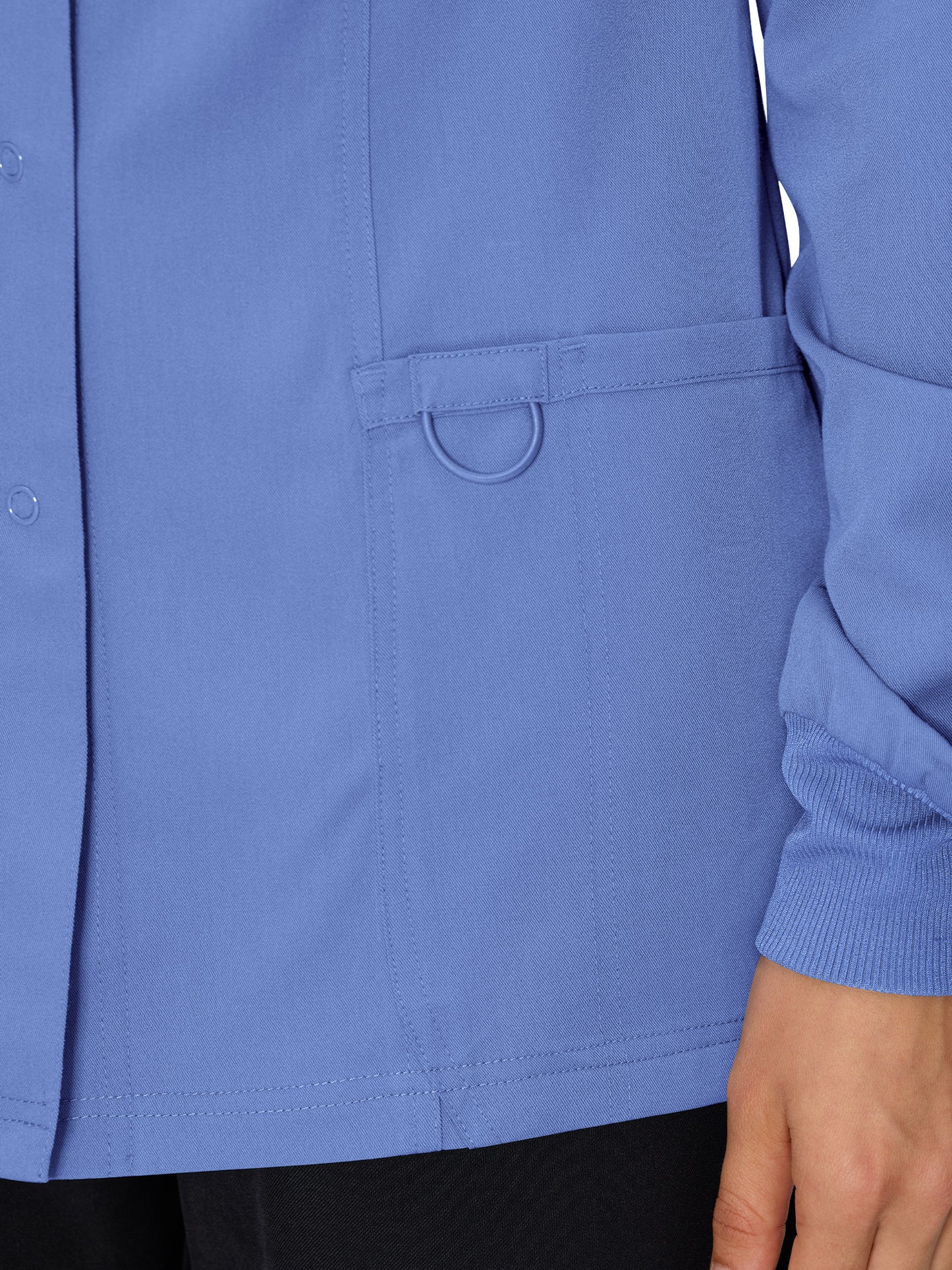 Scrub Jackets for Woman, Snap Front Nurse Jacket with 3 Pockets, Easy Care Soft Fabric