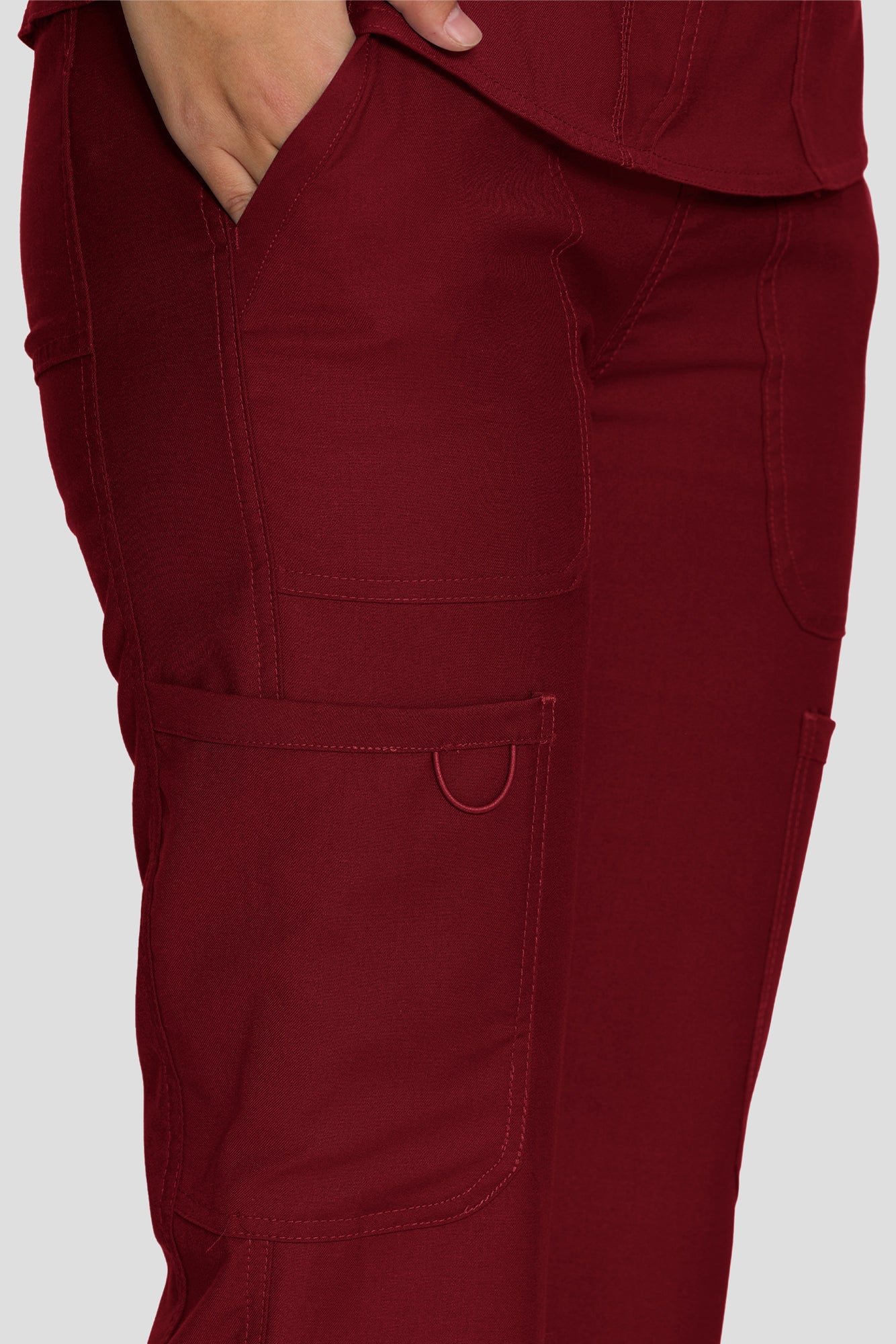 Scrubs for Women Set, V-Neck Top & Straight Leg Cargo Pants. 9 Pockets. Side Ribbed Panels, Side Slits, Ultra-Soft Stretch Fabric, Breathable Medical Uniform for Workwear
