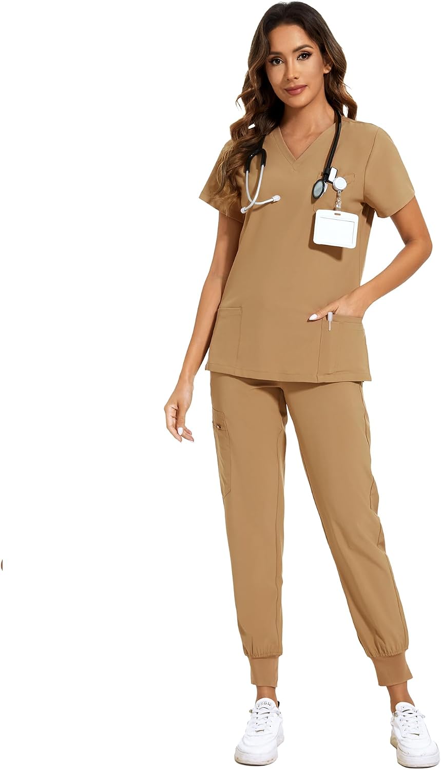 Luna Scrub Set — Khaki — 1