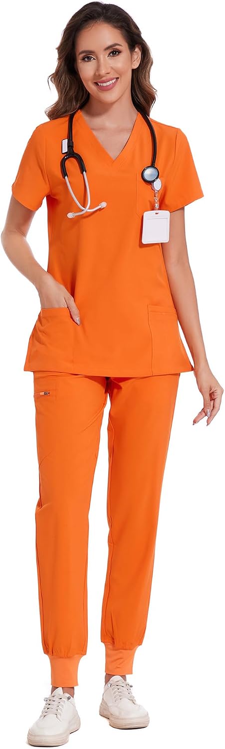 Luna Scrub Set — Orange — 1