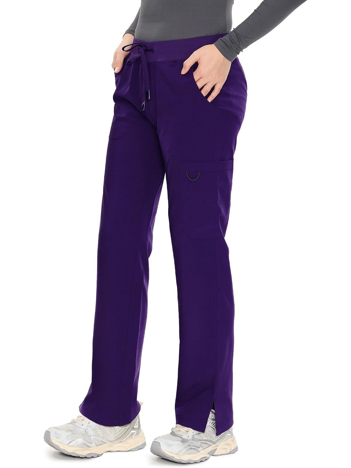 COZYFIT women's purple straight-leg cargo scrub pants - image 4