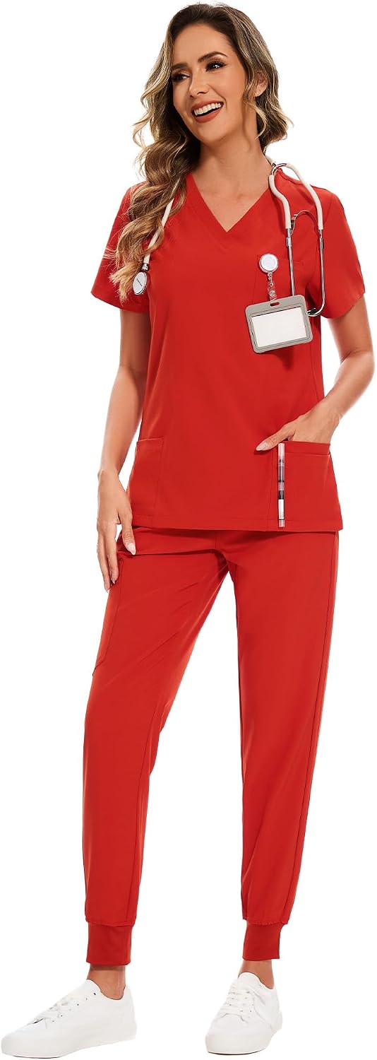 Luna Scrub Set — Red — 3