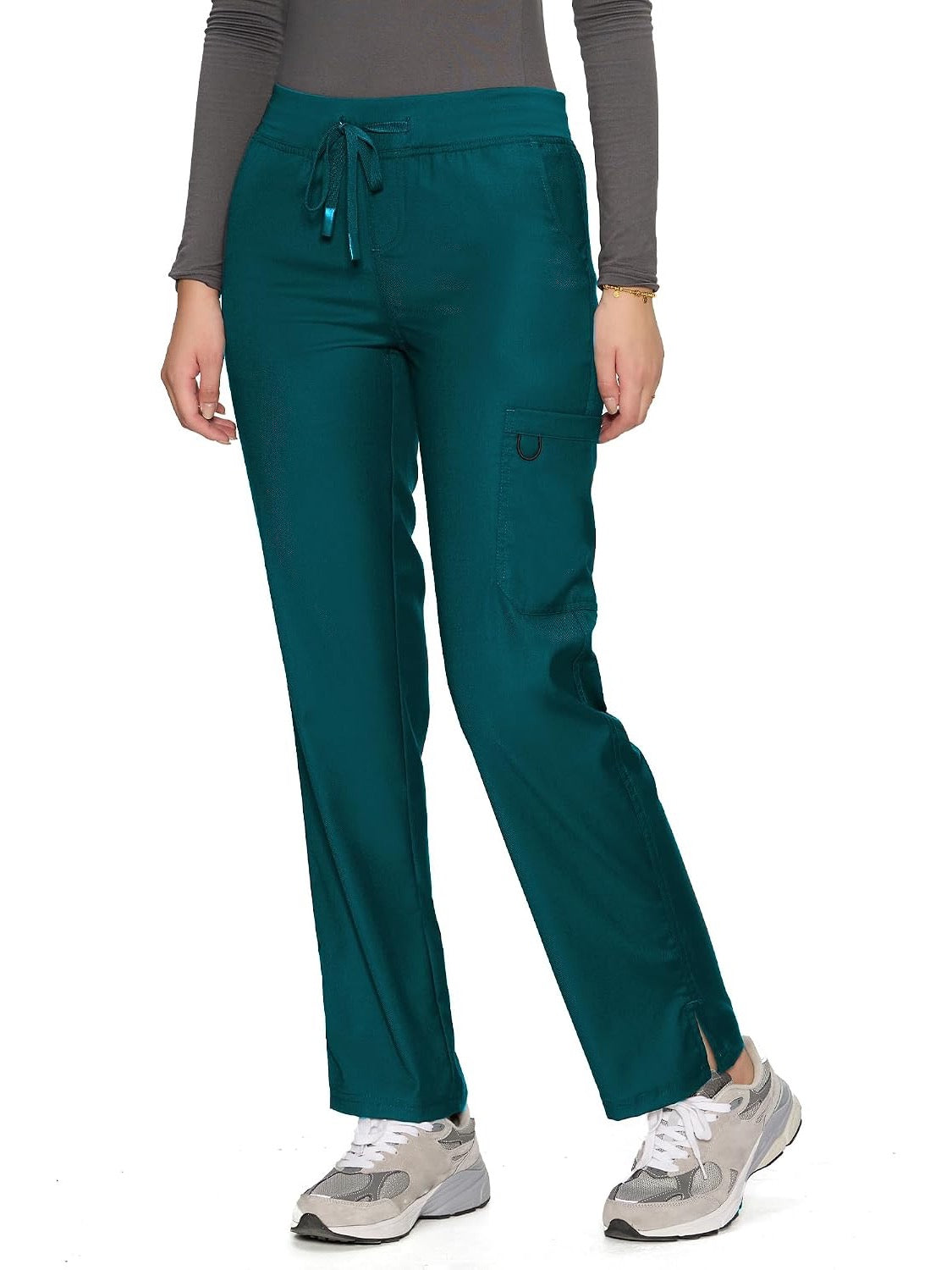 COZYFIT women's caribbean blue straight-leg cargo scrub pants - image 2