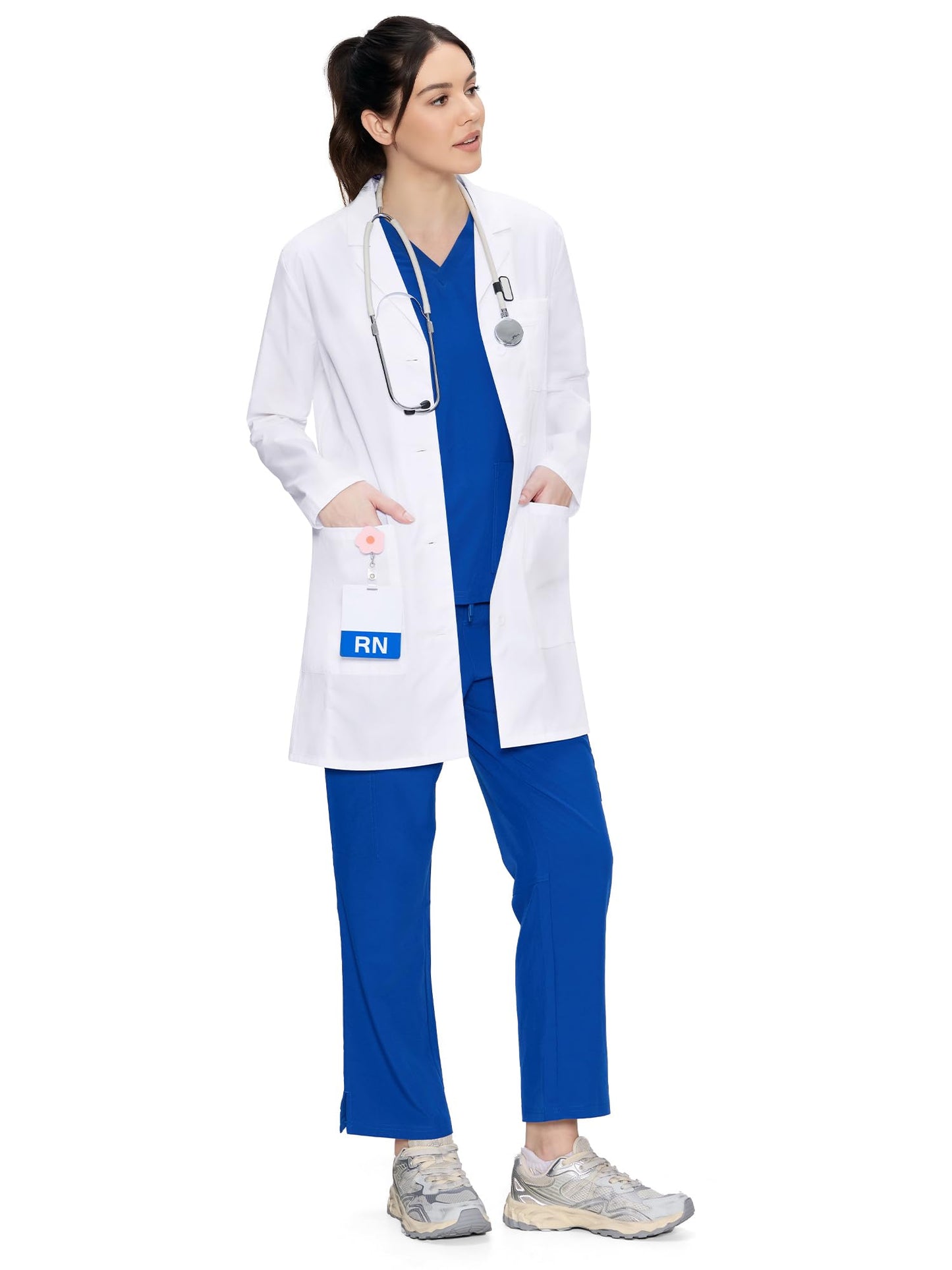 Bree Lab Coat, White, Full Length View