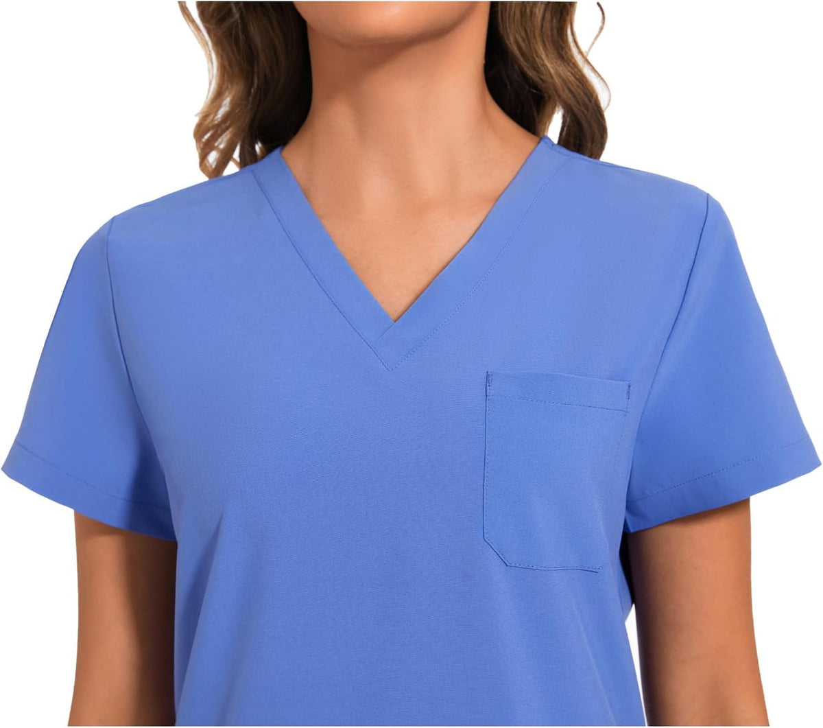 Luna V-Neck Scrub Top — Ceil Blue — 4