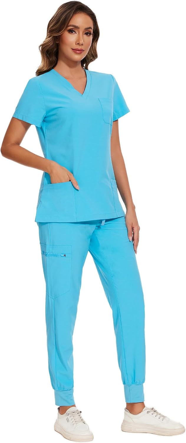 Luna Scrub Set — Aqua Blue — 3