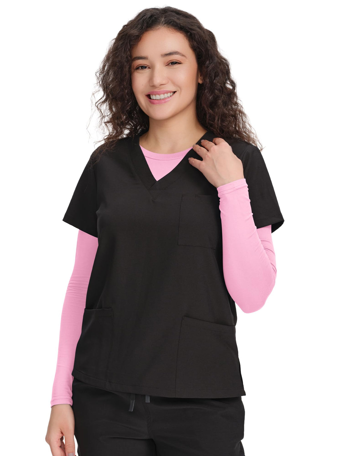 CSDD03 Women's 2-Pack Long-Sleeve Underscrub Top — Light Purple/Pink — 7
