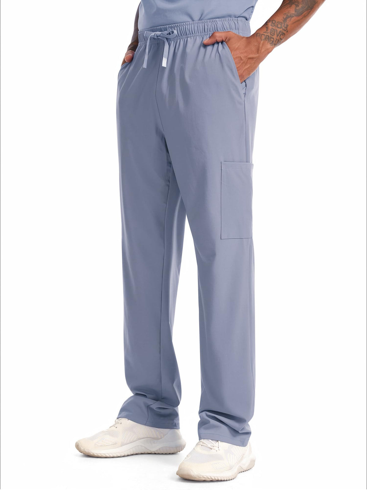 CST11P11 Men's Straight-Leg Scrub Pants — Morning Mist Grey — 3