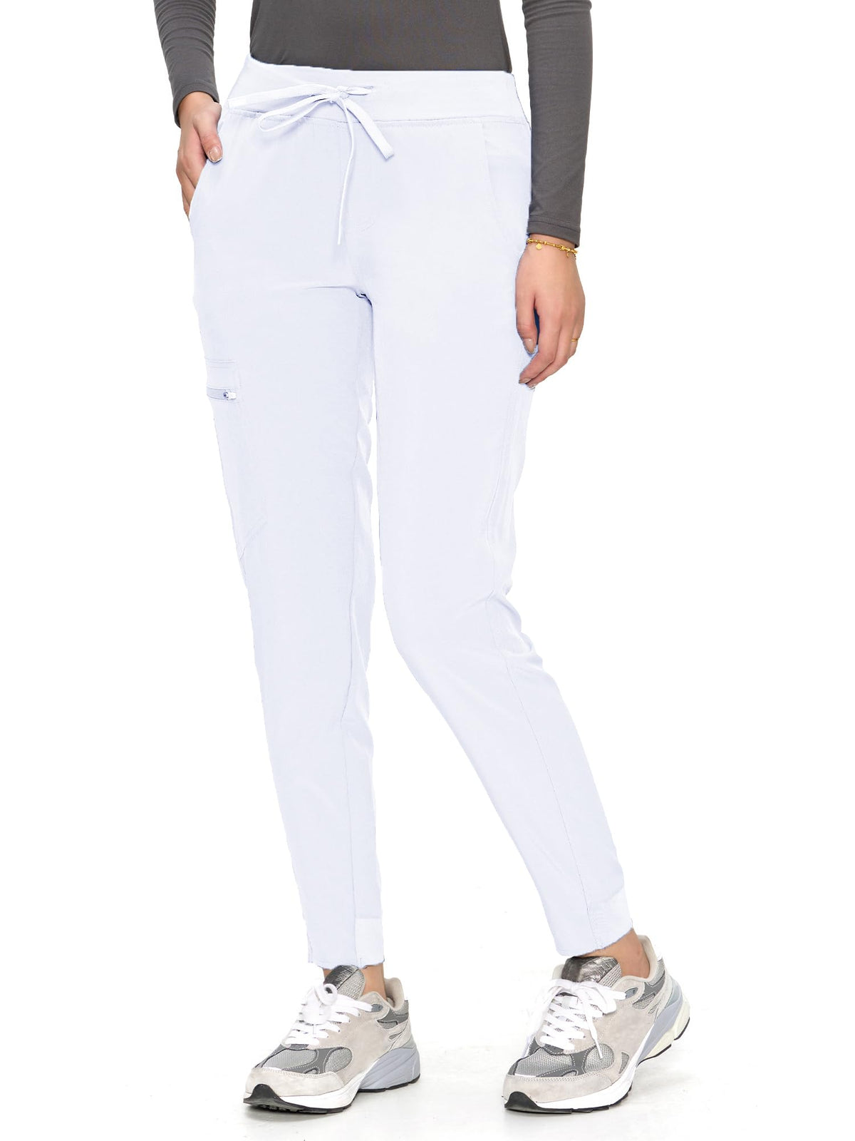 Aurora Jogger Scrub Pants — White — 4