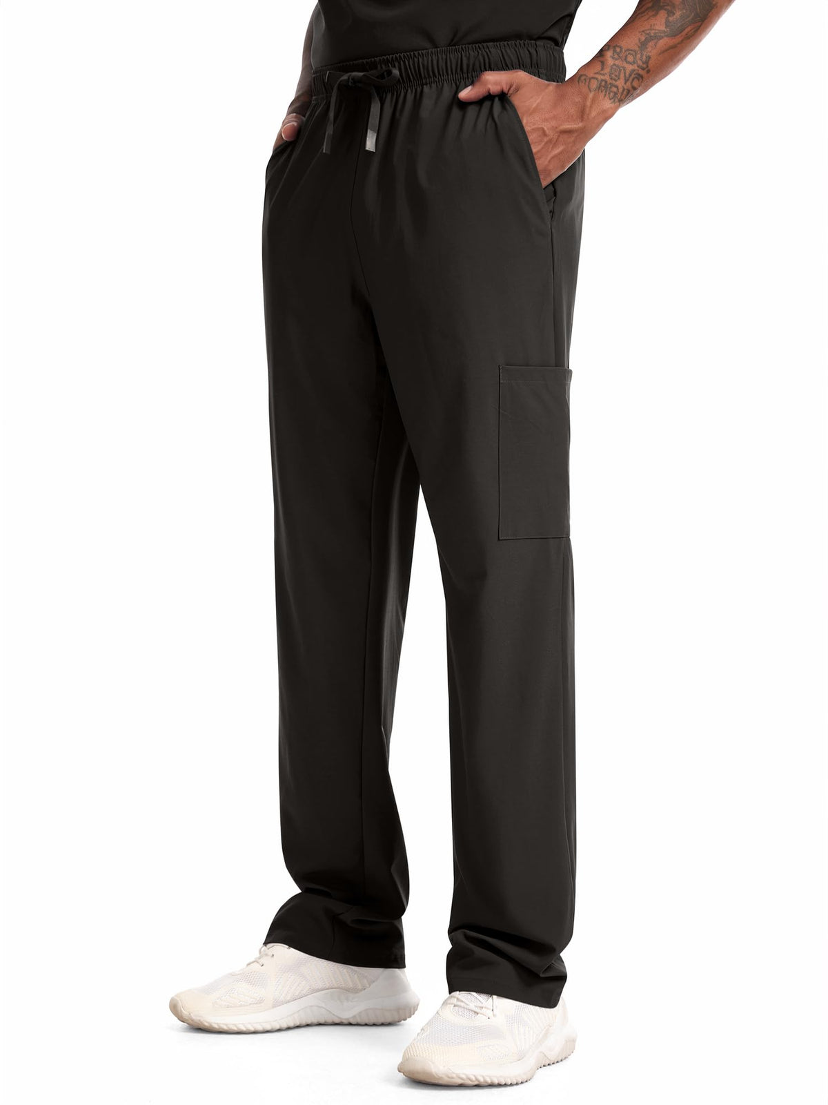 CST11P11 Men's Straight-Leg Scrub Pants — Black — 3