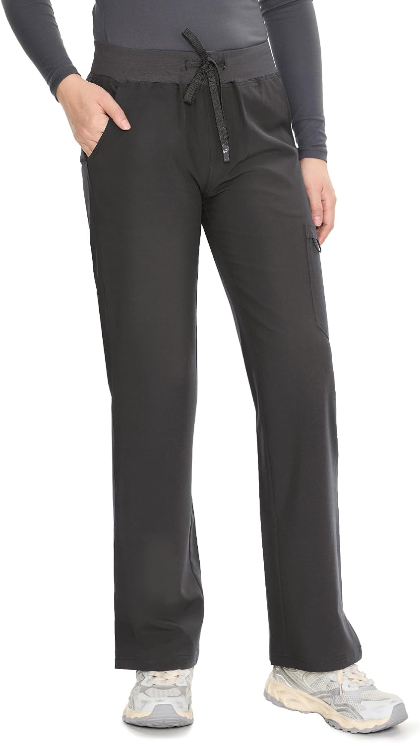 COZYFIT women's dark grey straight-leg cargo scrub pants - image 7