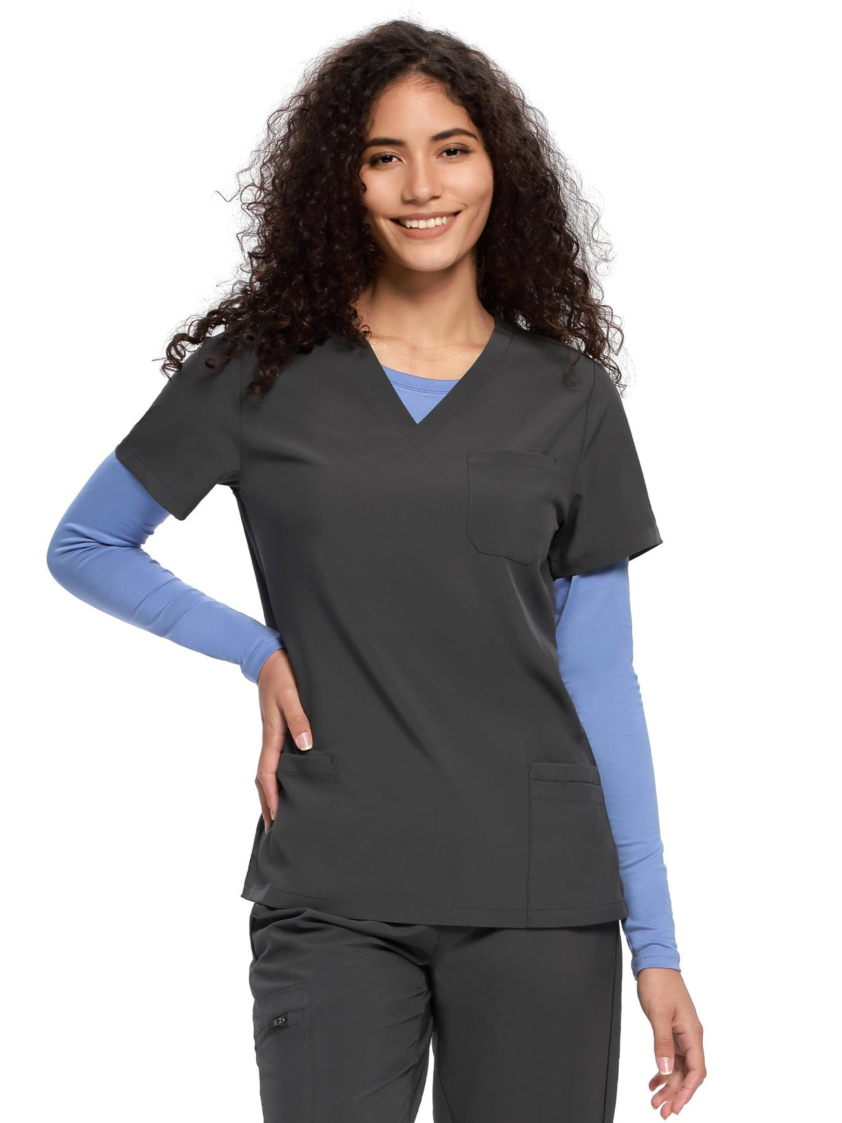 Mira Long Sleeve Crew Neck Underscrub 2-Pack — Ceil Blue/Ceil Blue — 6