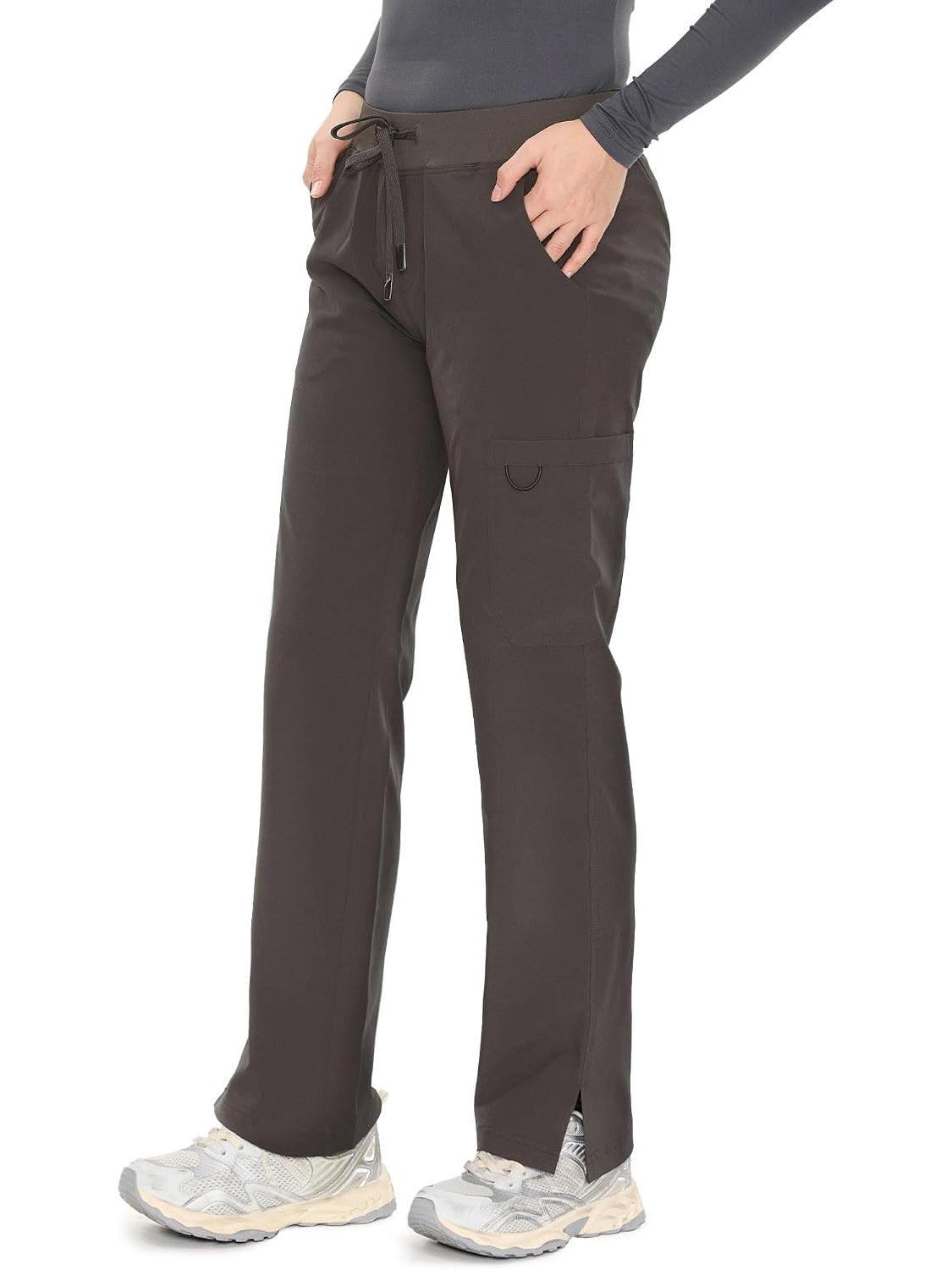 COZYFIT women's rock grey straight-leg cargo scrub pants - image 4