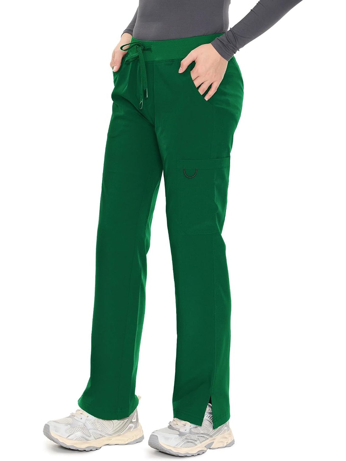 COZYFIT women's hunter green straight-leg cargo scrub pants - image 4