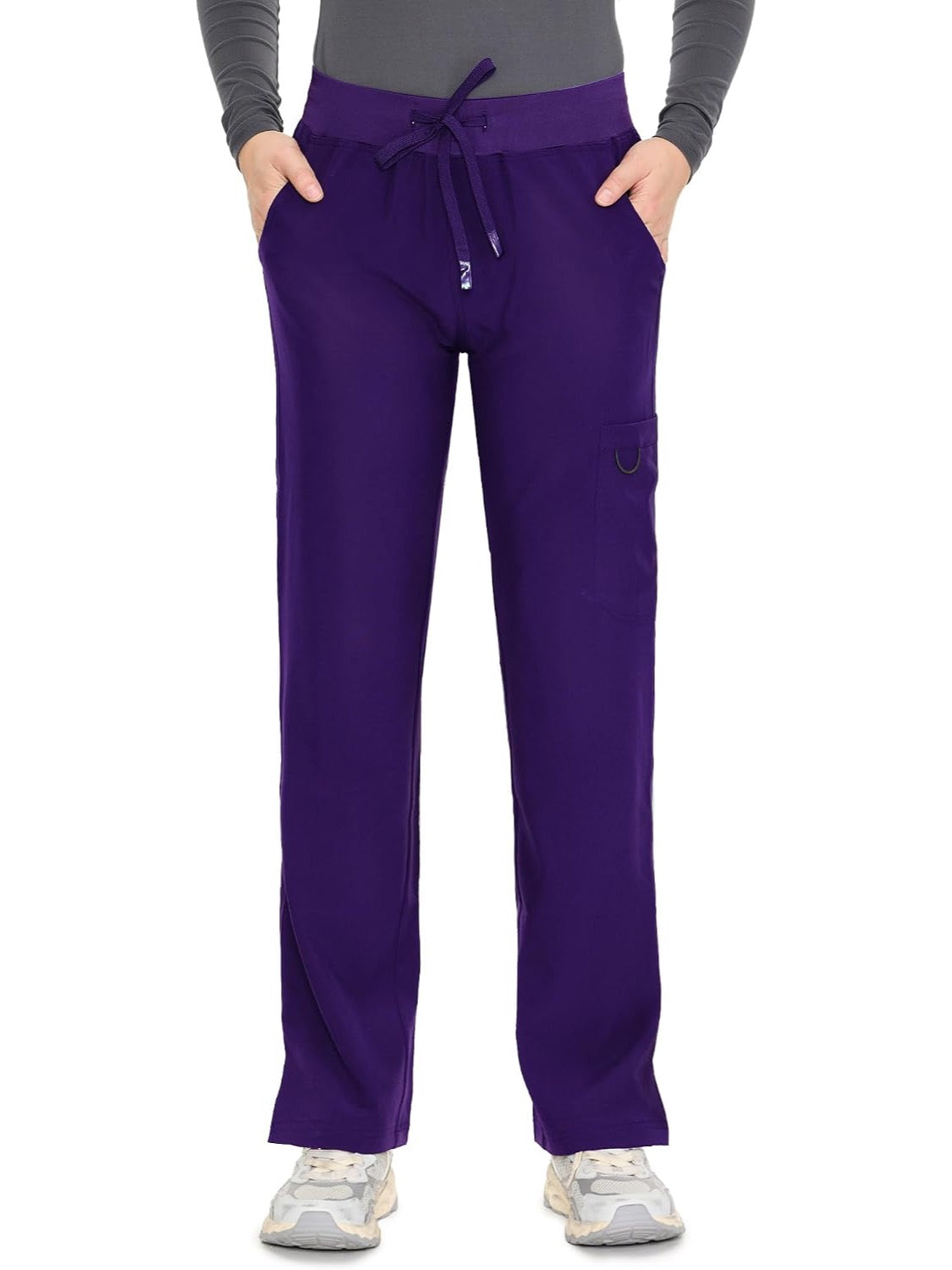 COZYFIT women's purple straight-leg cargo scrub pants - image 2