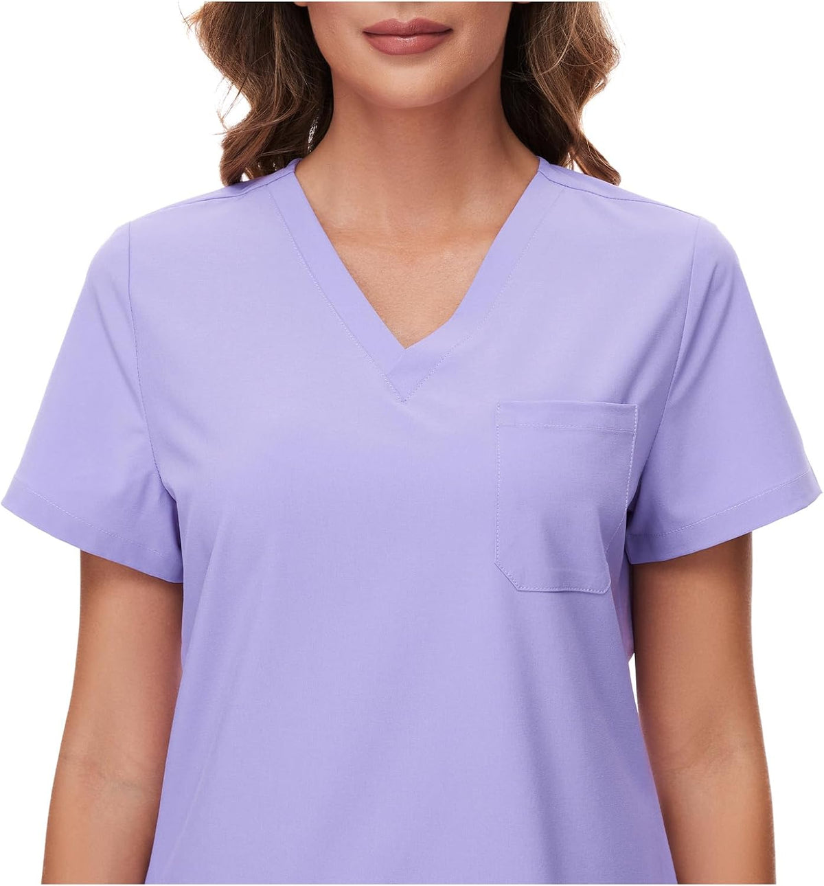 Luna V-Neck Scrub Top — Light Purple — 4
