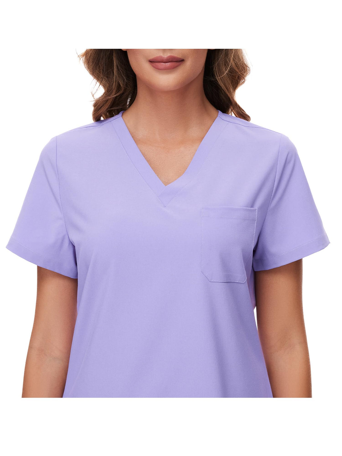 Luna V-Neck Scrub Top — Light Purple — 4