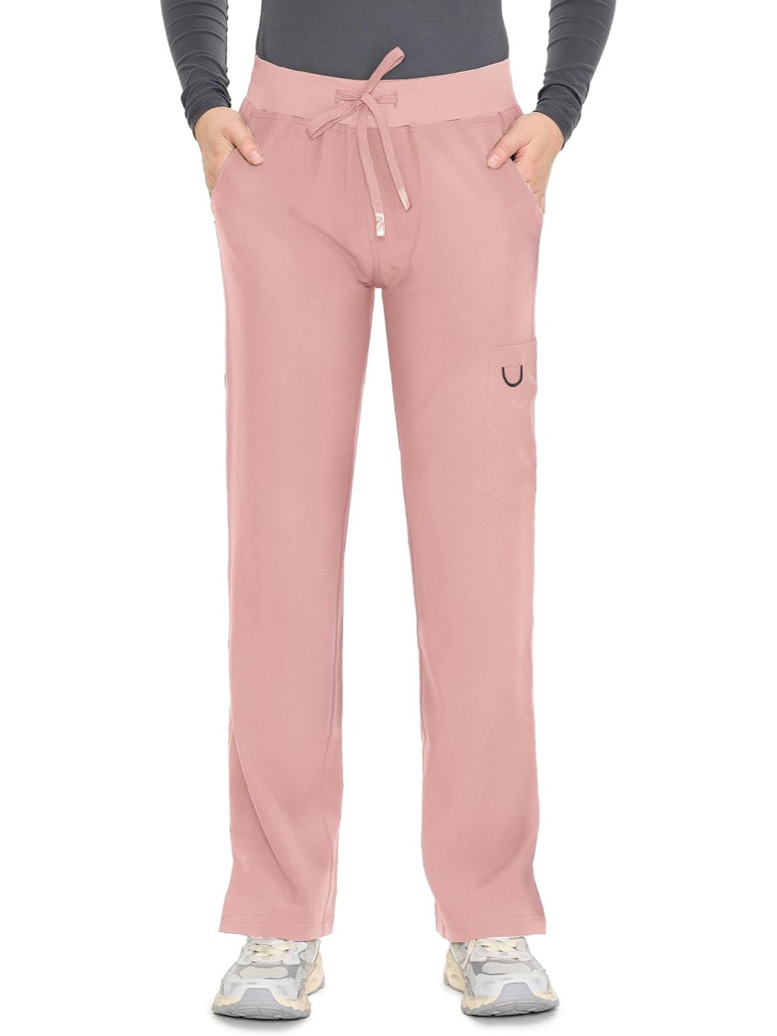 COZYFIT women's pink straight-leg cargo scrub pants - image 2