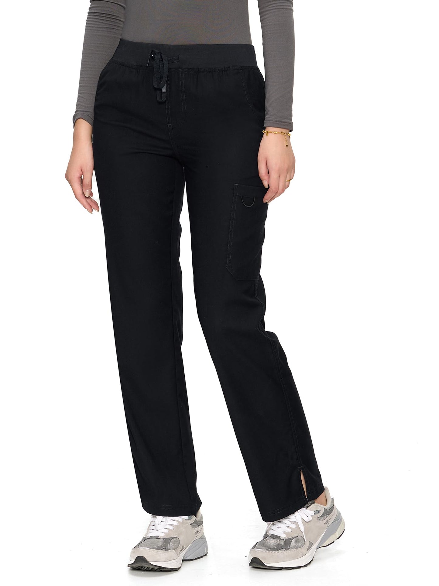 COZYFIT women's black straight-leg cargo scrub pants - image 2
