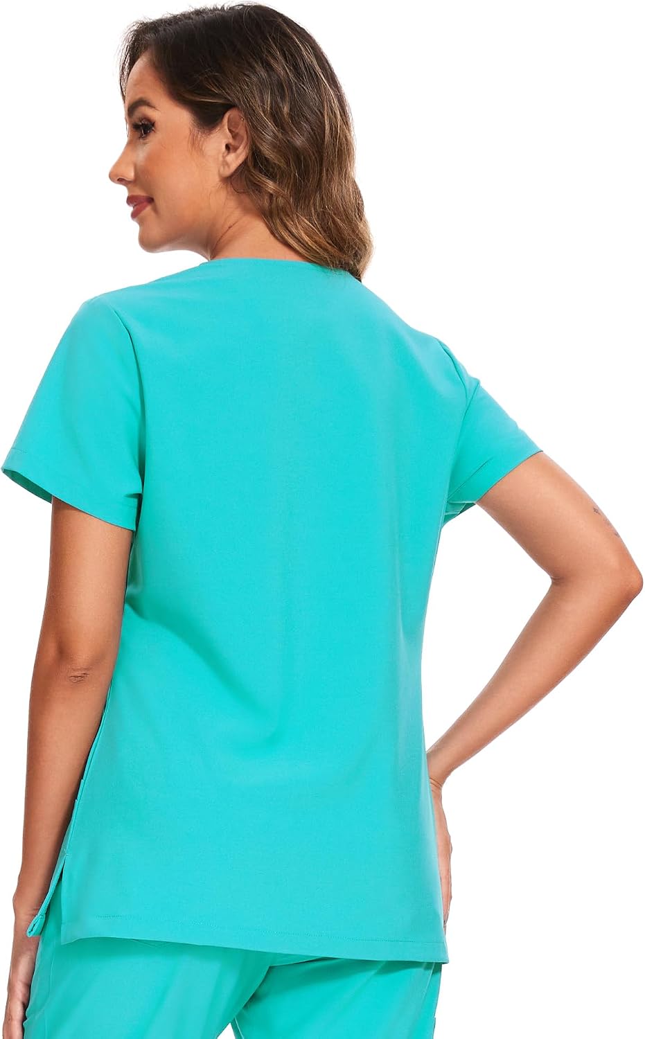Luna V-Neck Scrub Top — Teal — 3