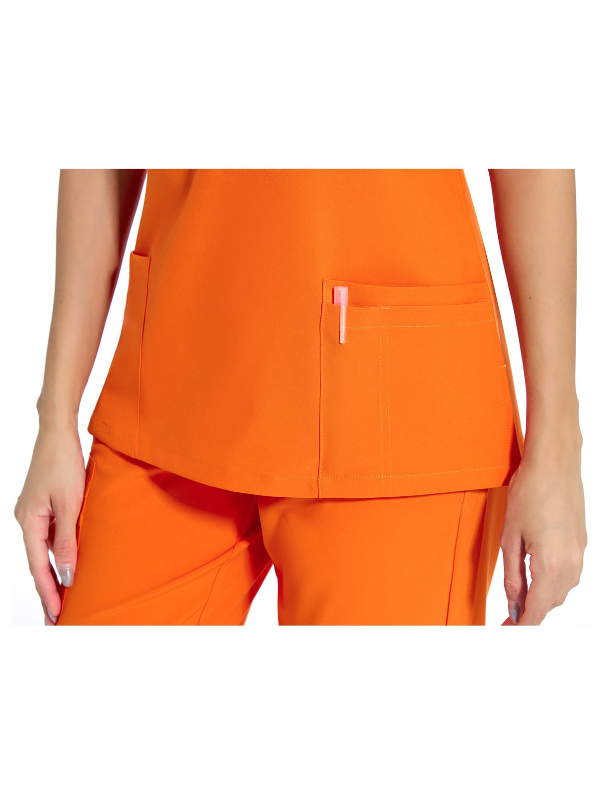 Luna V-Neck Scrub Top — Orange — 6