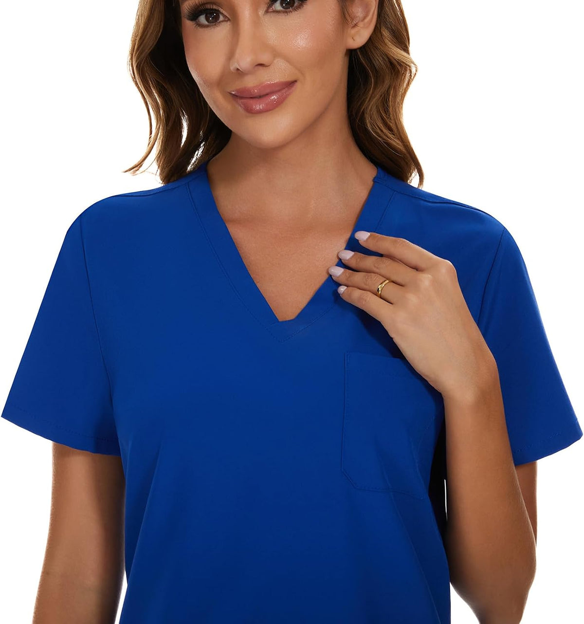 Luna V-Neck Scrub Top — Royal Blue — 4