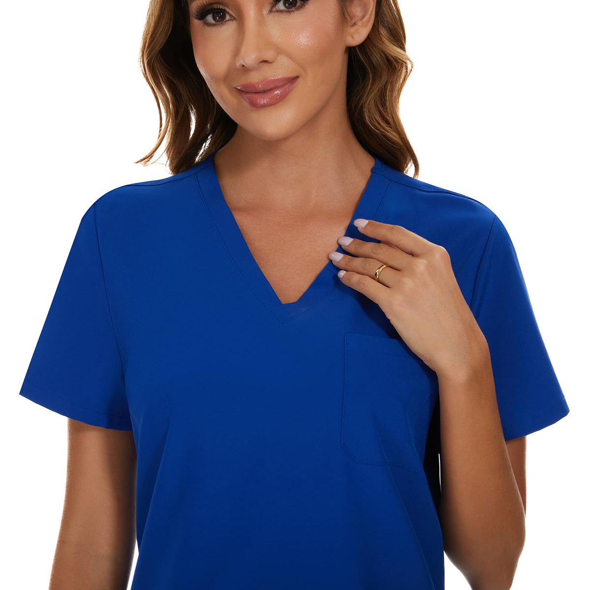Luna V-Neck Scrub Top — Royal Blue — 4