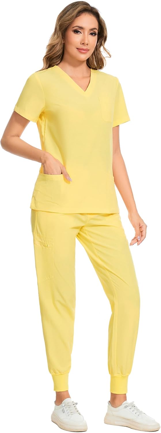 Luna Scrub Set — Lemon Yellow — 3