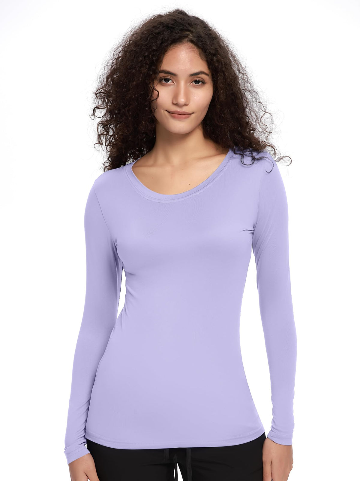 Mira Long Sleeve Crew Neck Underscrub 2-Pack — Light Purple/Light Purple — 2