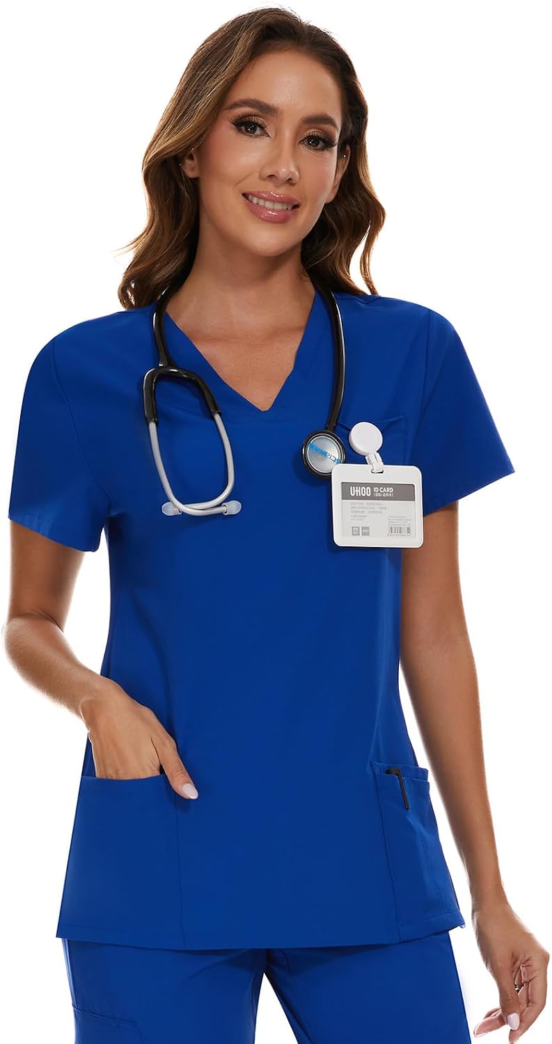 Luna V-Neck Scrub Top — Royal Blue — 1