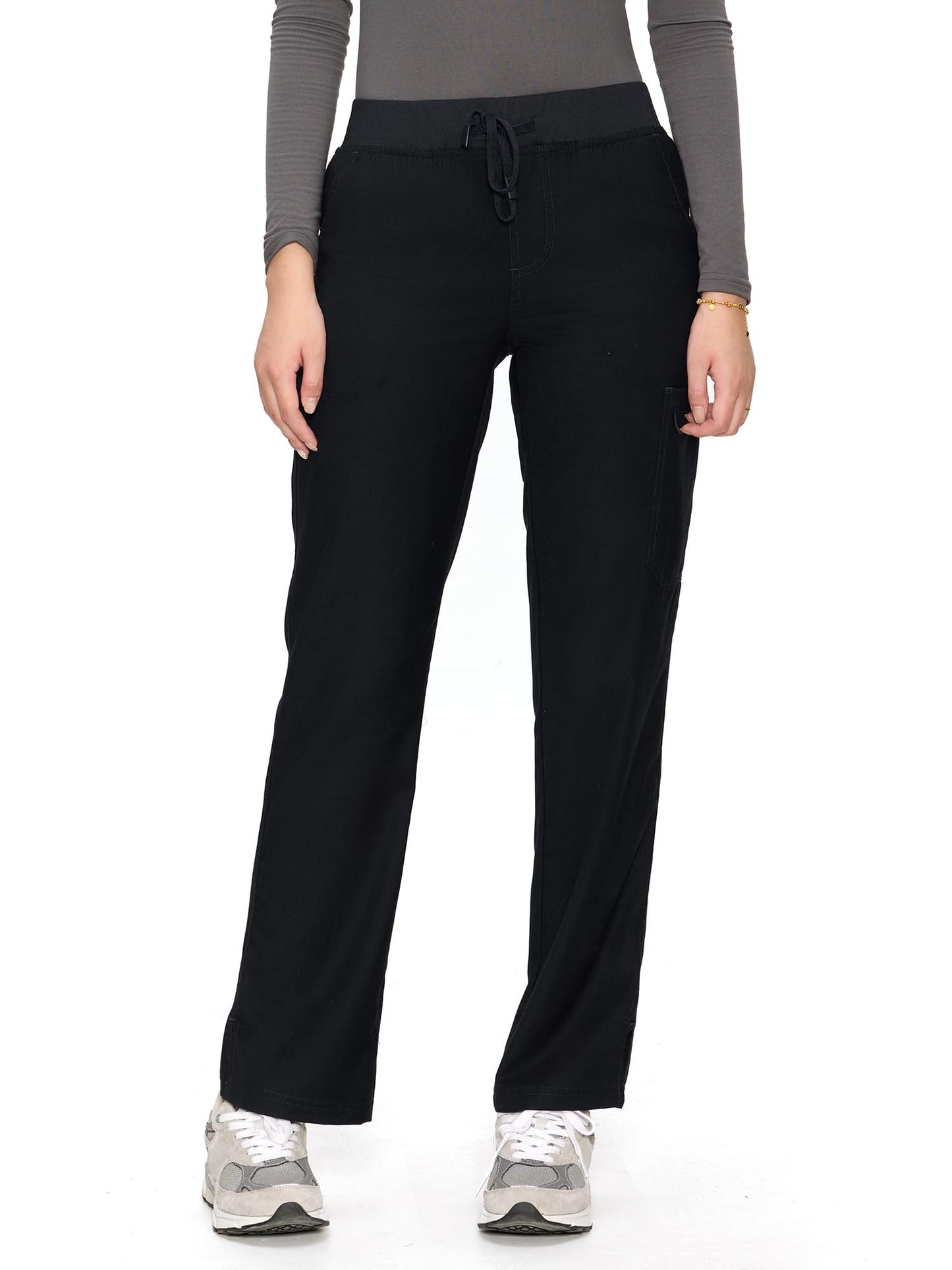 COZYFIT women's black straight-leg cargo scrub pants - image 7