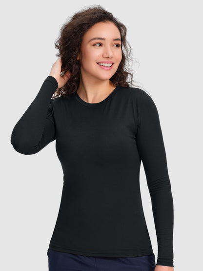 CSDD03 Women's 2-Pack Long-Sleeve Underscrub Top — Black/Black — 4