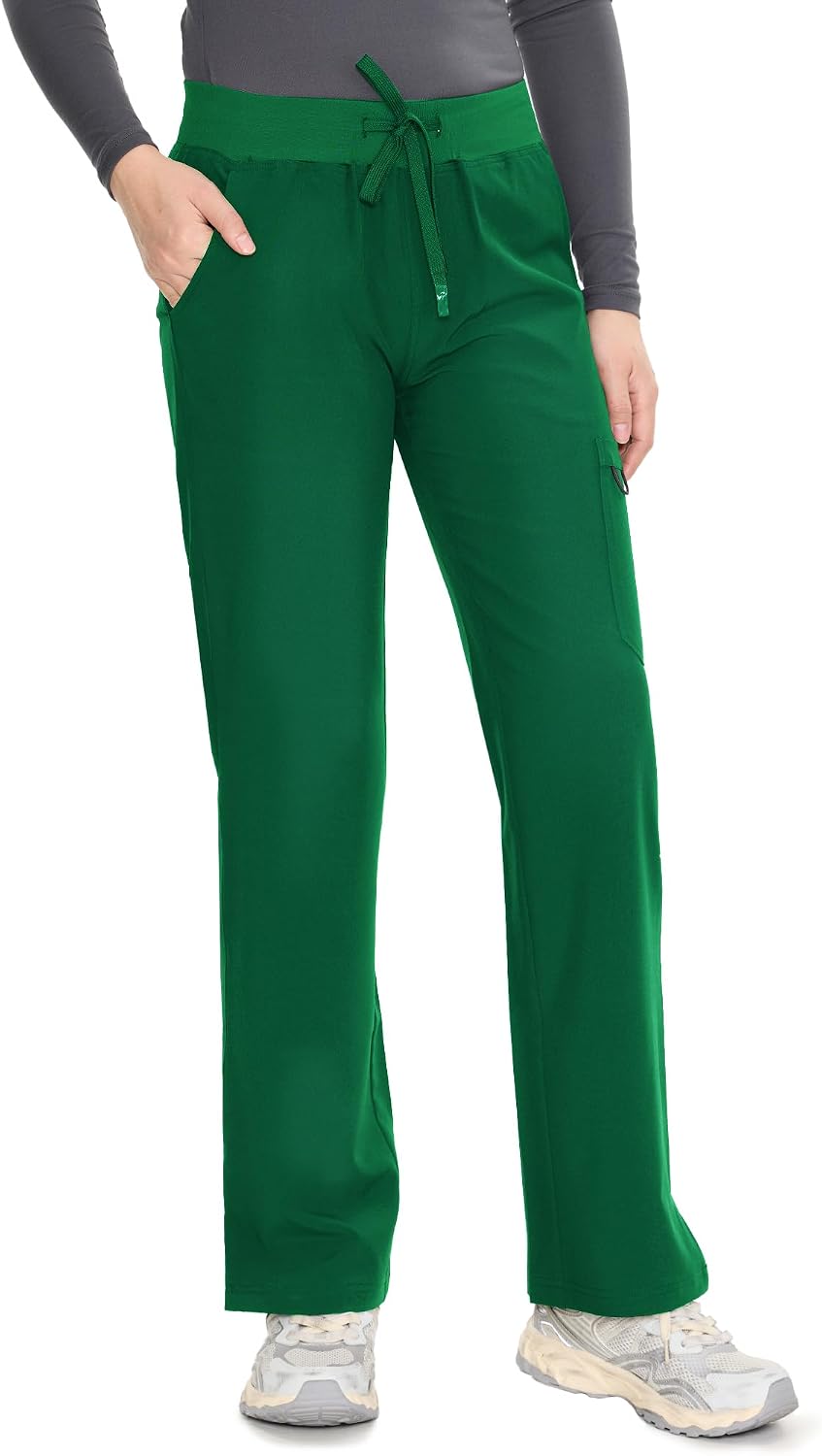 COZYFIT women's hunter green straight-leg cargo scrub pants - image 7