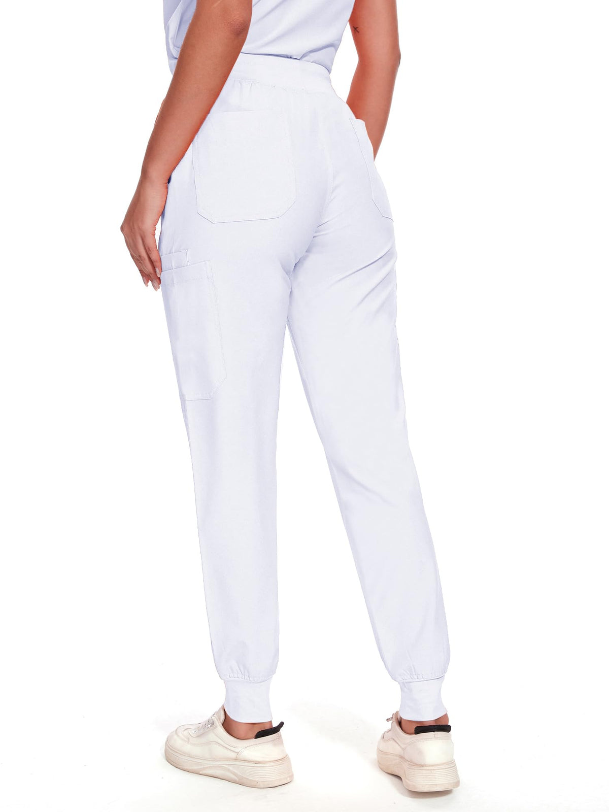 Nova Cargo Scrub Pants — White — 4