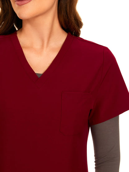 Luna 2-Pack V-Neck Jogger Scrub Set — Black/Burgundy — 5