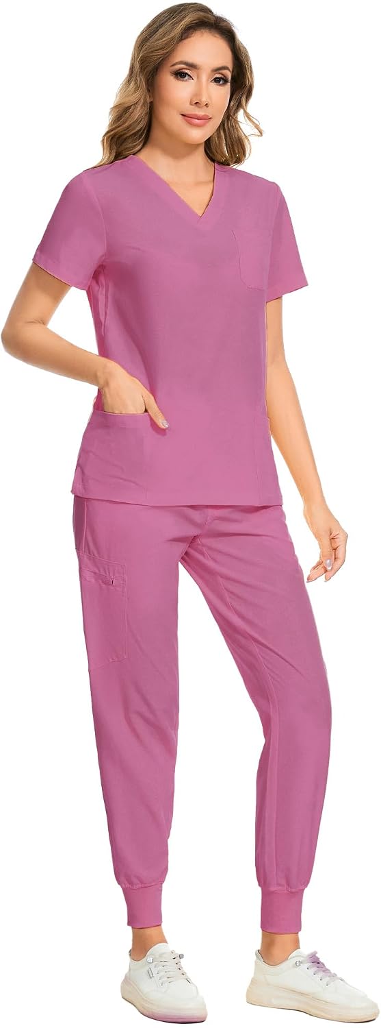 Luna Scrub Set — Raspberry — 3