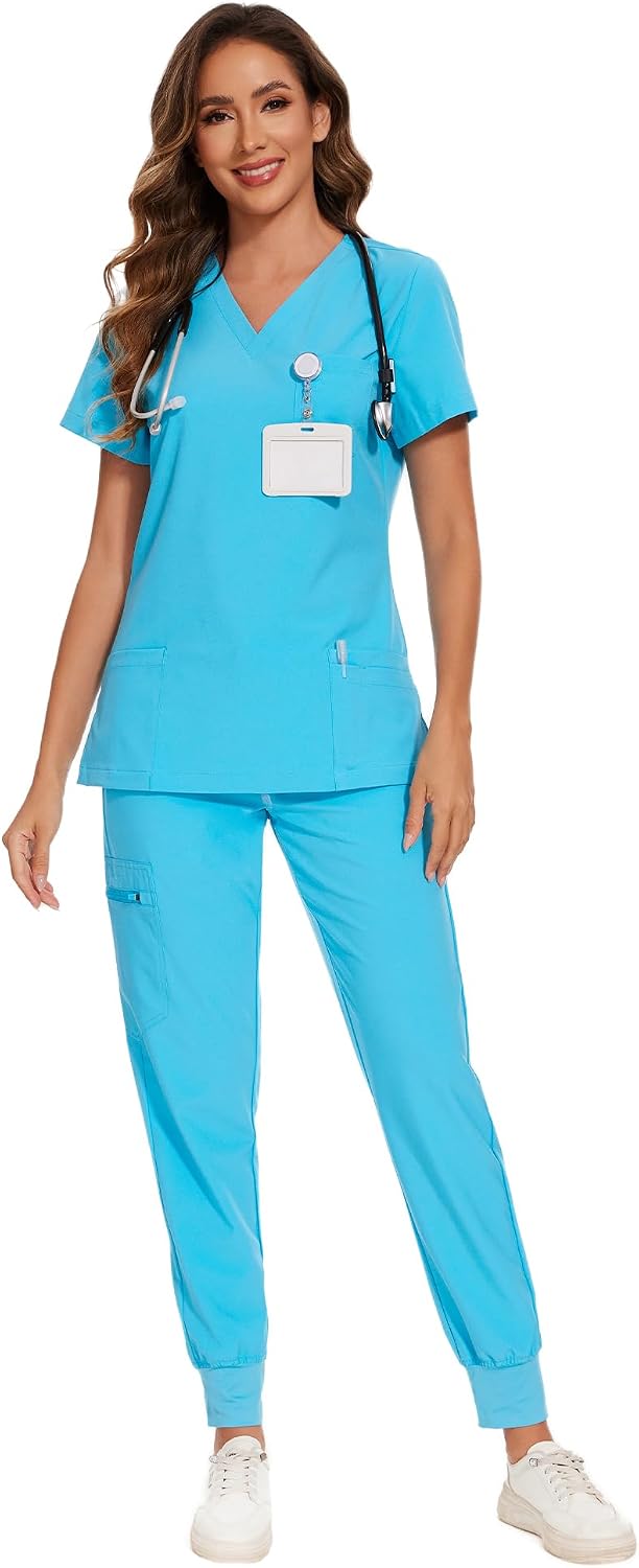 Luna Scrub Set — Aqua Blue — 1