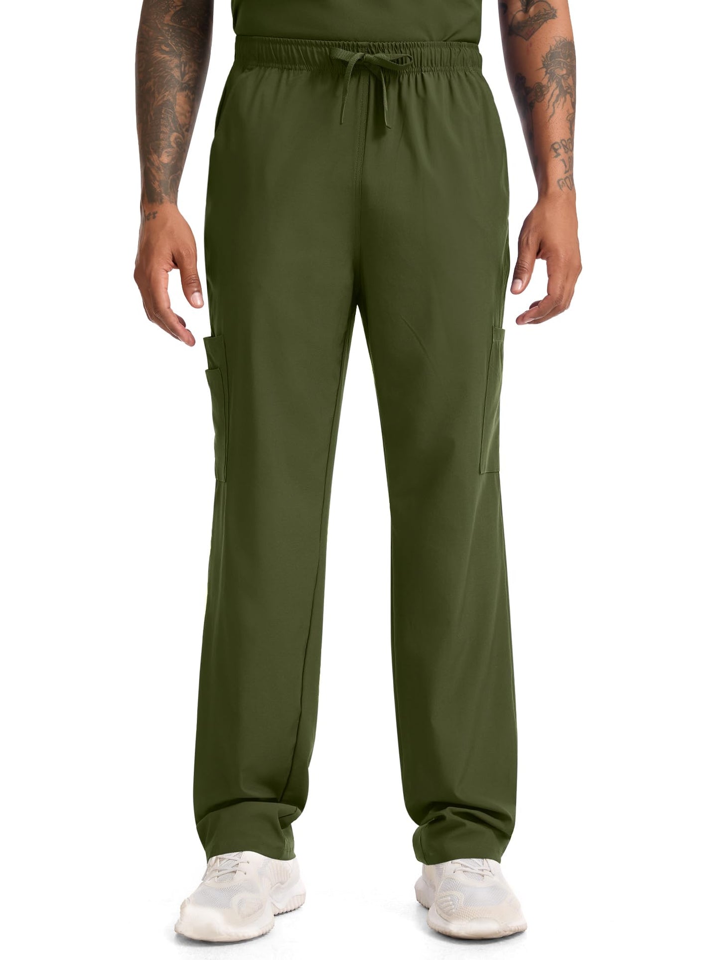 CST11P11 Men's Straight-Leg Scrub Pants — Olive Green — 1